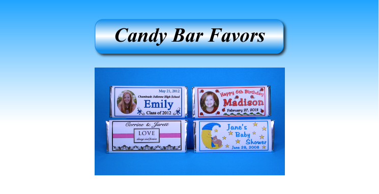 candy bar wrapper favors